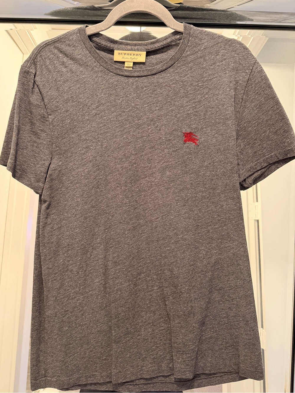 Burberry Shirts | Burberry Men’s Shirt with Red Logo Embroidery